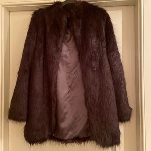 ASOS Black longline faux fur coat